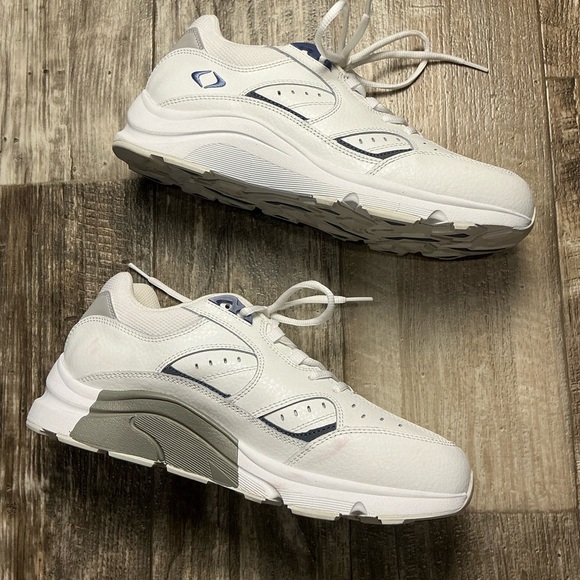 Men’s Apex White and Blue Lace-Up Sneakers Size 10.5 Wide - Picture 6 of 9